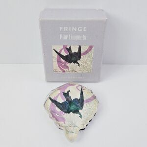 Fringe Studio x Pier 1 Green Swallow Crystal Magnet Purple w/ Gift Box Art Glass